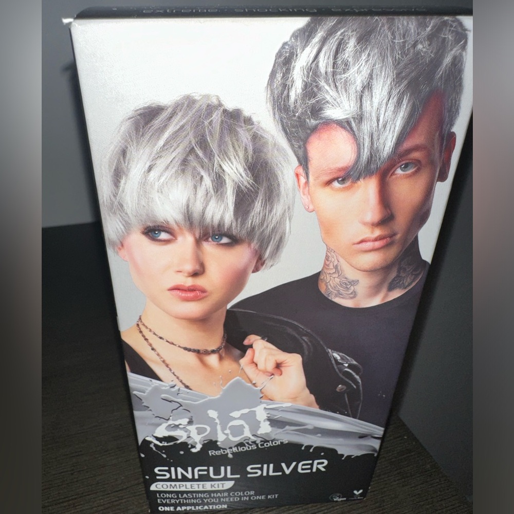 Splat Sinful Silver Complete Hair Dye Kit Semi-Permanent Vegan and Cruelty Free